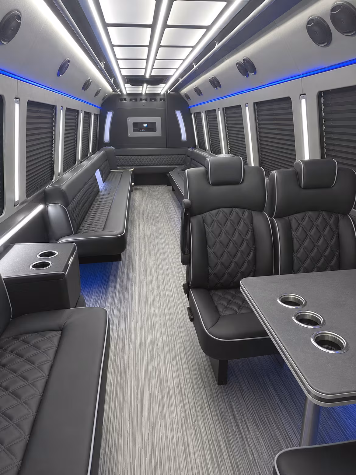 mount pleasant 25 passenger party bus inside