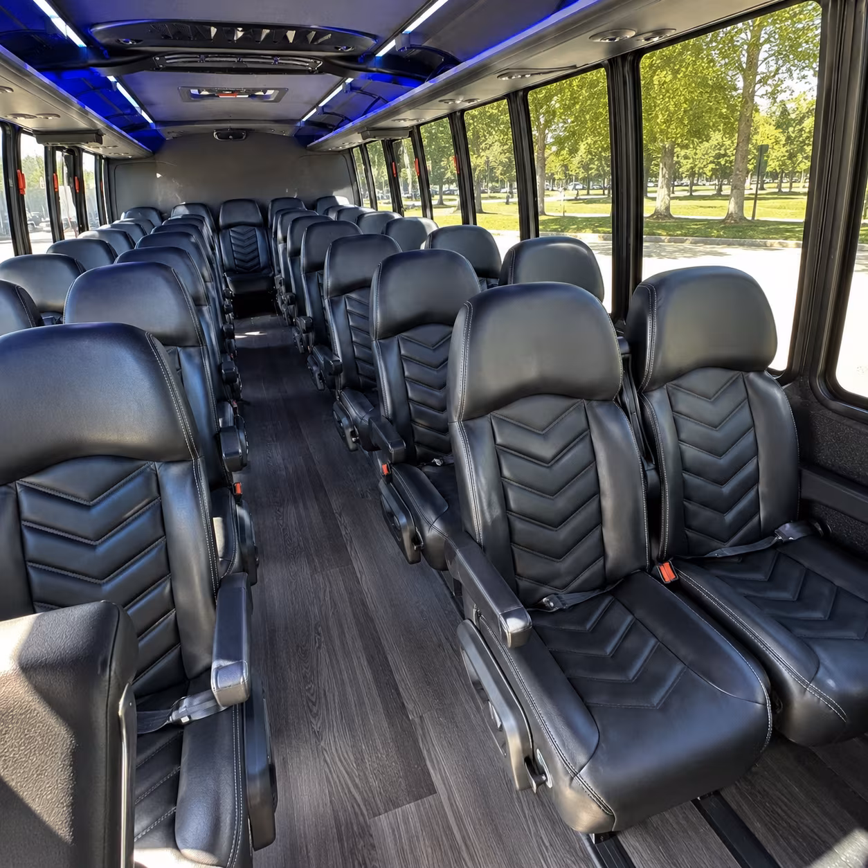 mount pleasant 28 passenger minibus inside