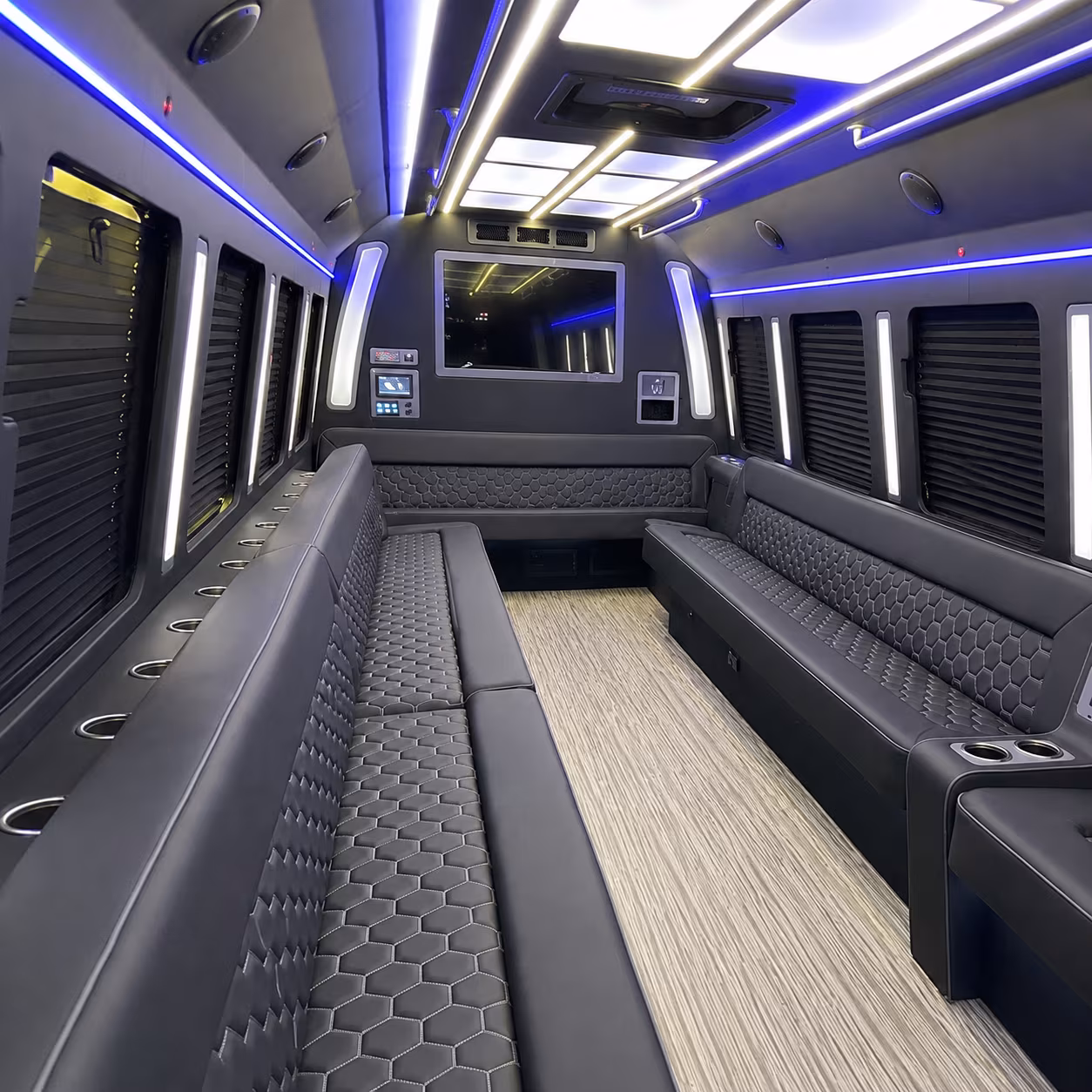 mount pleasant 40 passenger party bus inside