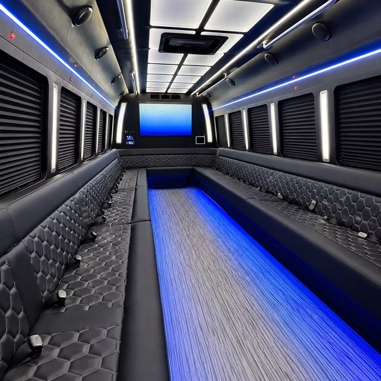 mount pleasant 50 passenger party bus inside