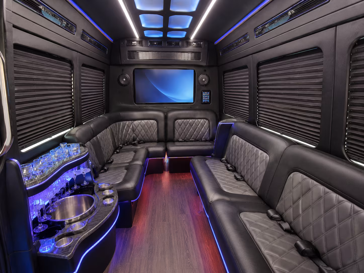 mount pleasant 56 passenger charter bus inside