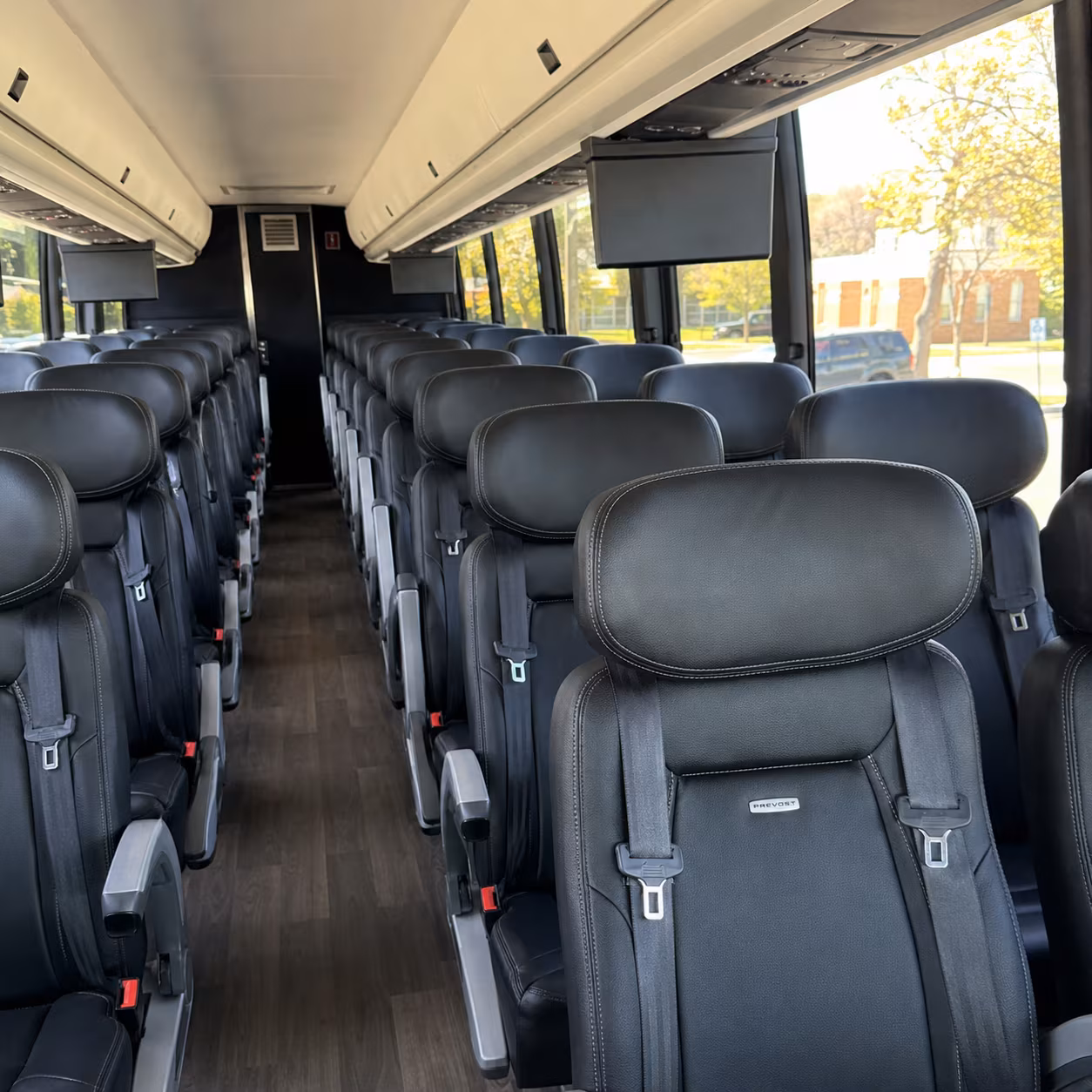 mount pleasant 56 passenger charter bus interior